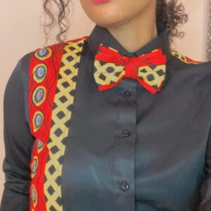 Chemise avec cravate papillon tissu wax